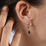 2.02 Carat Natural Diamond and Garnet Earrings – Fine Jewelry Design - Gold Stone Diamond