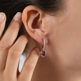 2.93 Carat Natural Diamond and Ruby Earrings – Fine Jewelry Design - Gold Stone Diamond