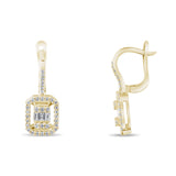 0.44 Carat Baguette Diamond Earrings – Elegant Fine Jewelry Design - Gold Stone Diamond