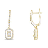 0.34 Carat Baguette Diamond Earrings – Elegant Fine Jewelry Design - Gold Stone Diamond