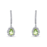 1.59 Carat Natural Diamond and Peridot Earrings – Fine Jewelry Design - Gold Stone Diamond