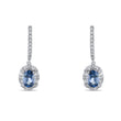 2.43 Carat Natural Diamond and Sapphire Earrings – Fine Jewelry Design - Gold Stone Diamond