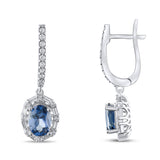 2.43 Carat Natural Diamond and Sapphire Earrings – Fine Jewelry Design - Gold Stone Diamond