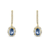 2.43 Carat Natural Diamond and Sapphire Earrings – Fine Jewelry Design - Gold Stone Diamond
