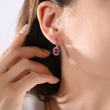 2.02 Carat Natural Diamond and Ruby Earrings – Fine Jewelry Design - Gold Stone Diamond