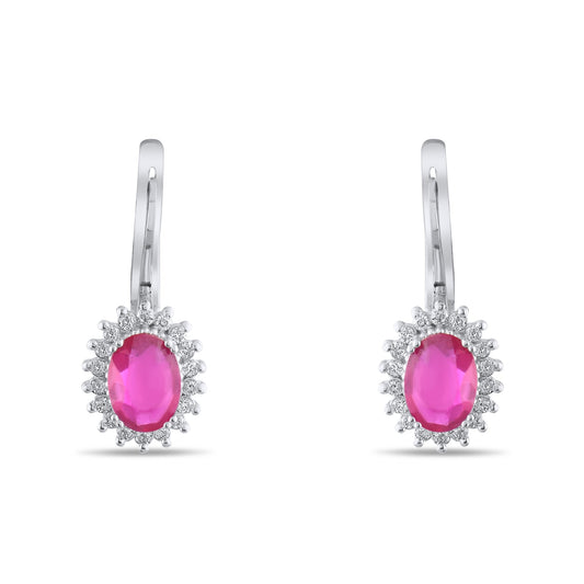 2.02 Carat Natural Diamond and Ruby Earrings – Fine Jewelry Design - Gold Stone Diamond