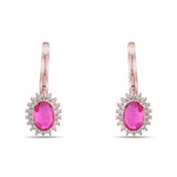 2.02 Carat Natural Diamond and Ruby Earrings – Fine Jewelry Design - Gold Stone Diamond