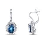 5.17 Carat Natural Diamond and Sapphire Earrings – Fine Jewelry Design - Gold Stone Diamond