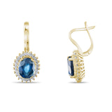5.17 Carat Natural Diamond and Sapphire Earrings – Fine Jewelry Design - Gold Stone Diamond