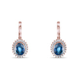 5.17 Carat Natural Diamond and Sapphire Earrings – Fine Jewelry Design - Gold Stone Diamond