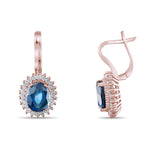 5.17 Carat Natural Diamond and Sapphire Earrings – Fine Jewelry Design - Gold Stone Diamond