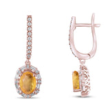 2.09 Carat Natural Diamond and Yellow Sapphire Earrings – Fine Jewelry Design - Gold Stone Diamond