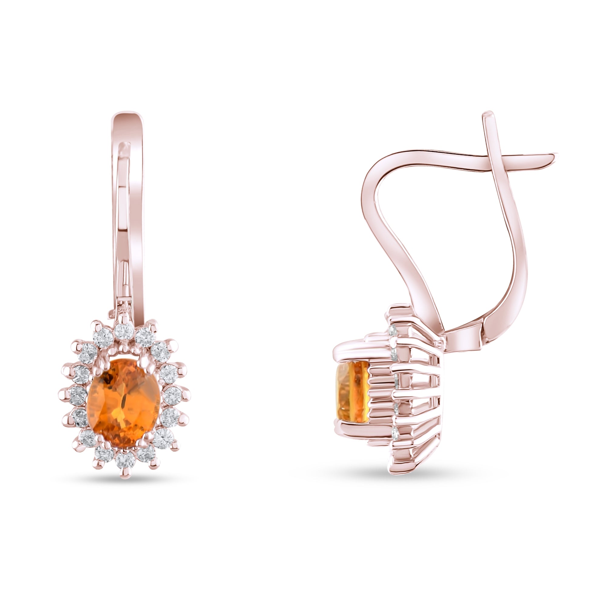 1.38 Carat Natural Diamond and Yellow Sapphire Earrings – Fine Jewelry Design - Gold Stone Diamond