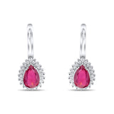 3.82 Carat Natural Diamond and Ruby Earrings – Fine Jewelry Design - Gold Stone Diamond