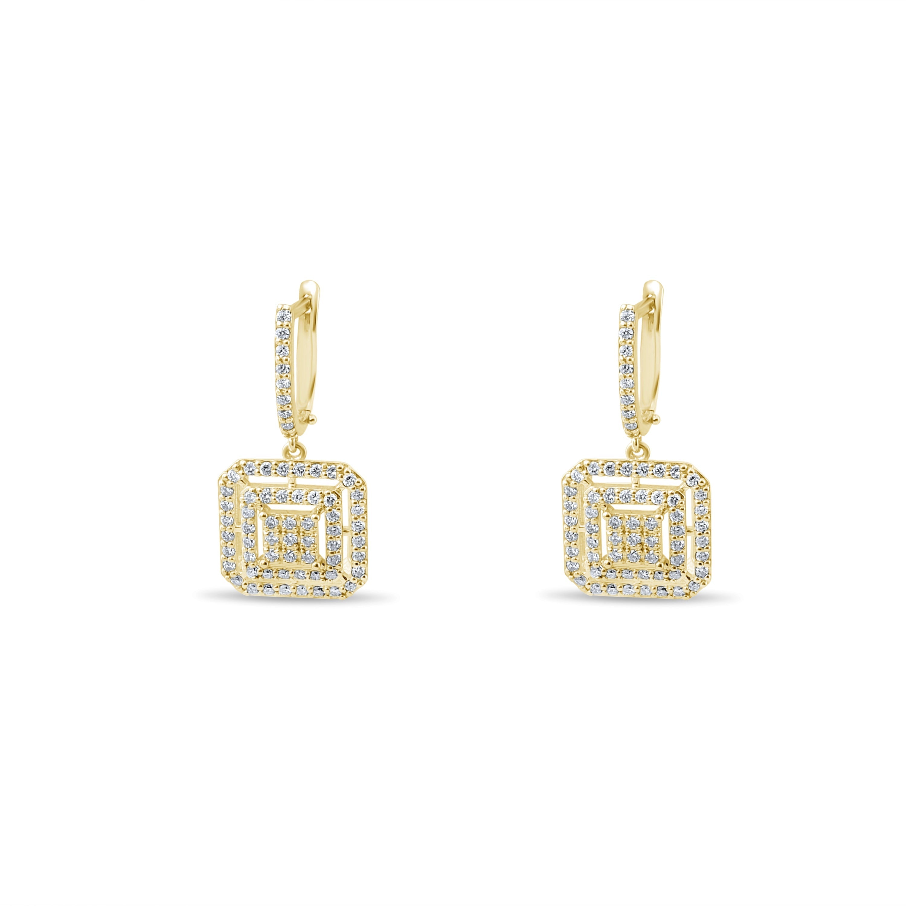 1.02 Carat Natural Diamond Earrings – Elegant Fine Jewelry Design - Gold Stone Diamond