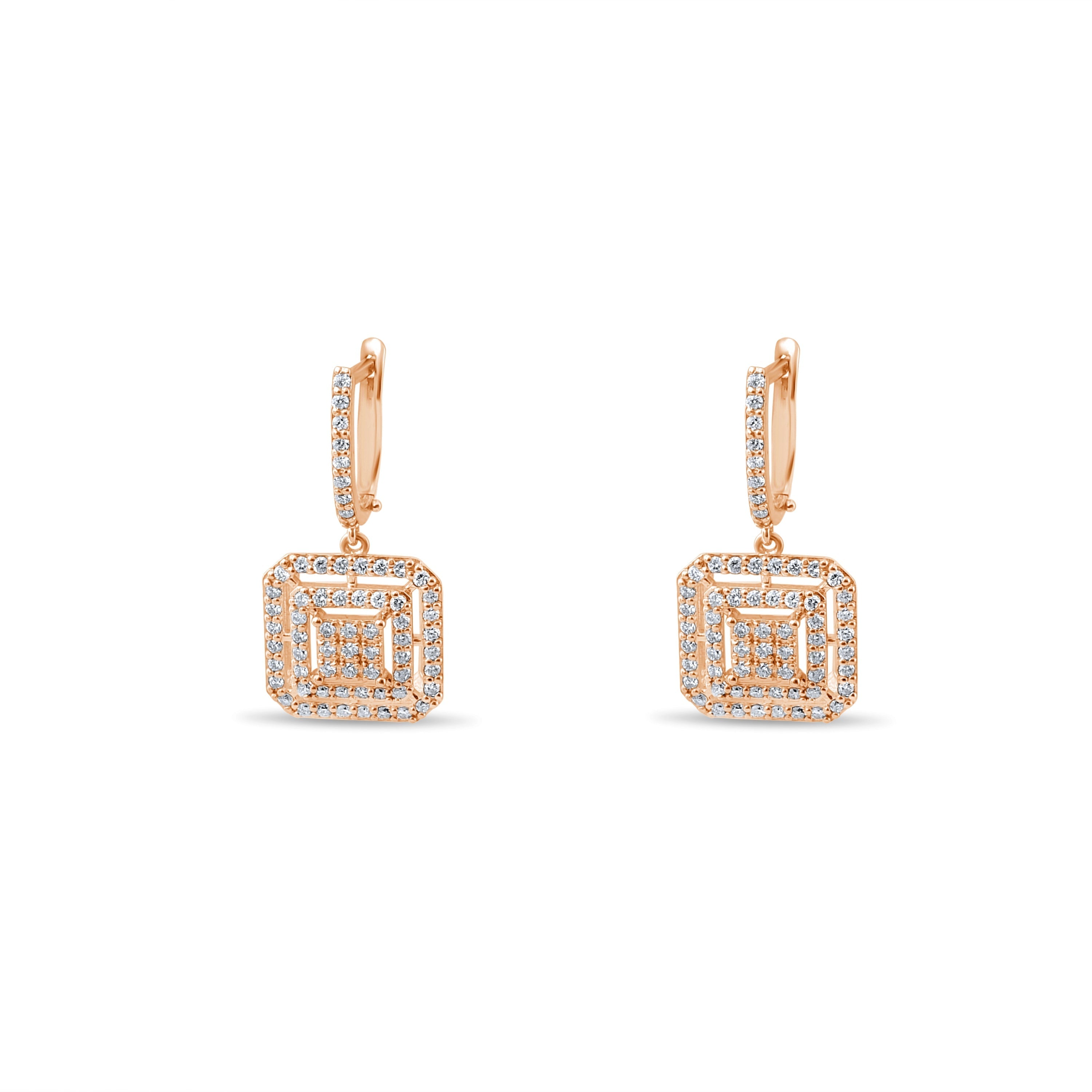 1.02 Carat Natural Diamond Earrings – Elegant Fine Jewelry Design - Gold Stone Diamond
