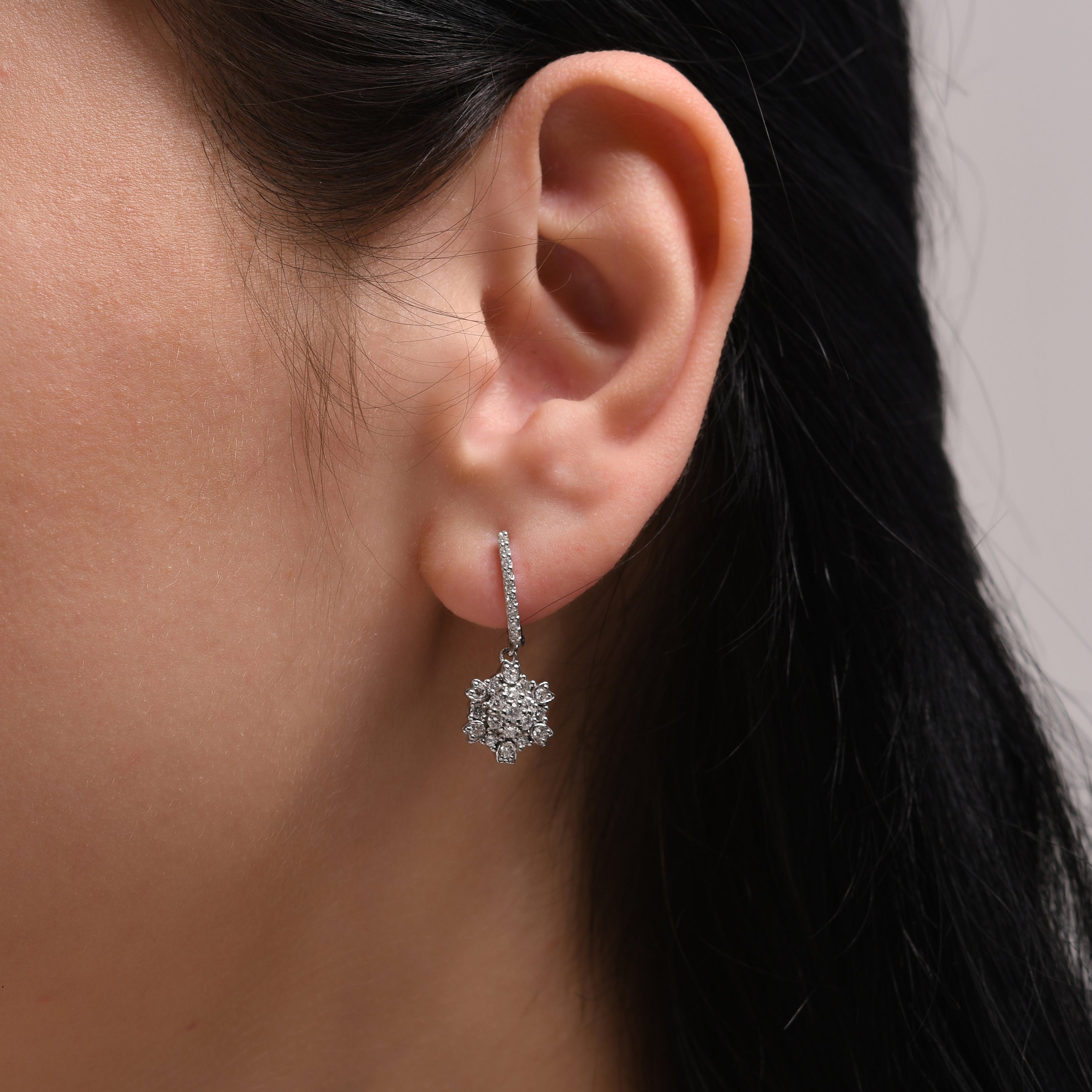 0.89 Carat Natural Diamond Earrings – Elegant Fine Jewelry Design - Gold Stone Diamond