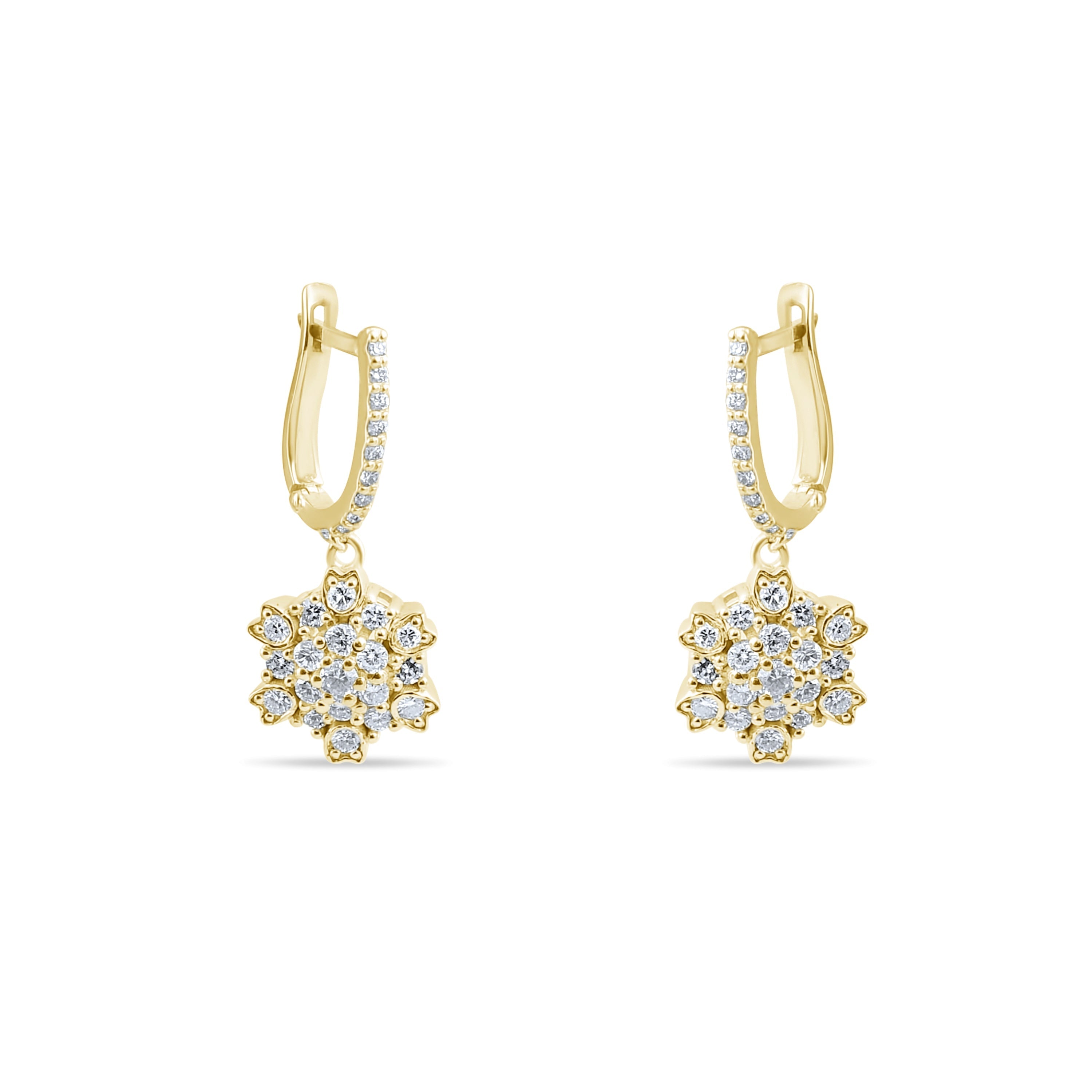 0.89 Carat Natural Diamond Earrings – Elegant Fine Jewelry Design - Gold Stone Diamond
