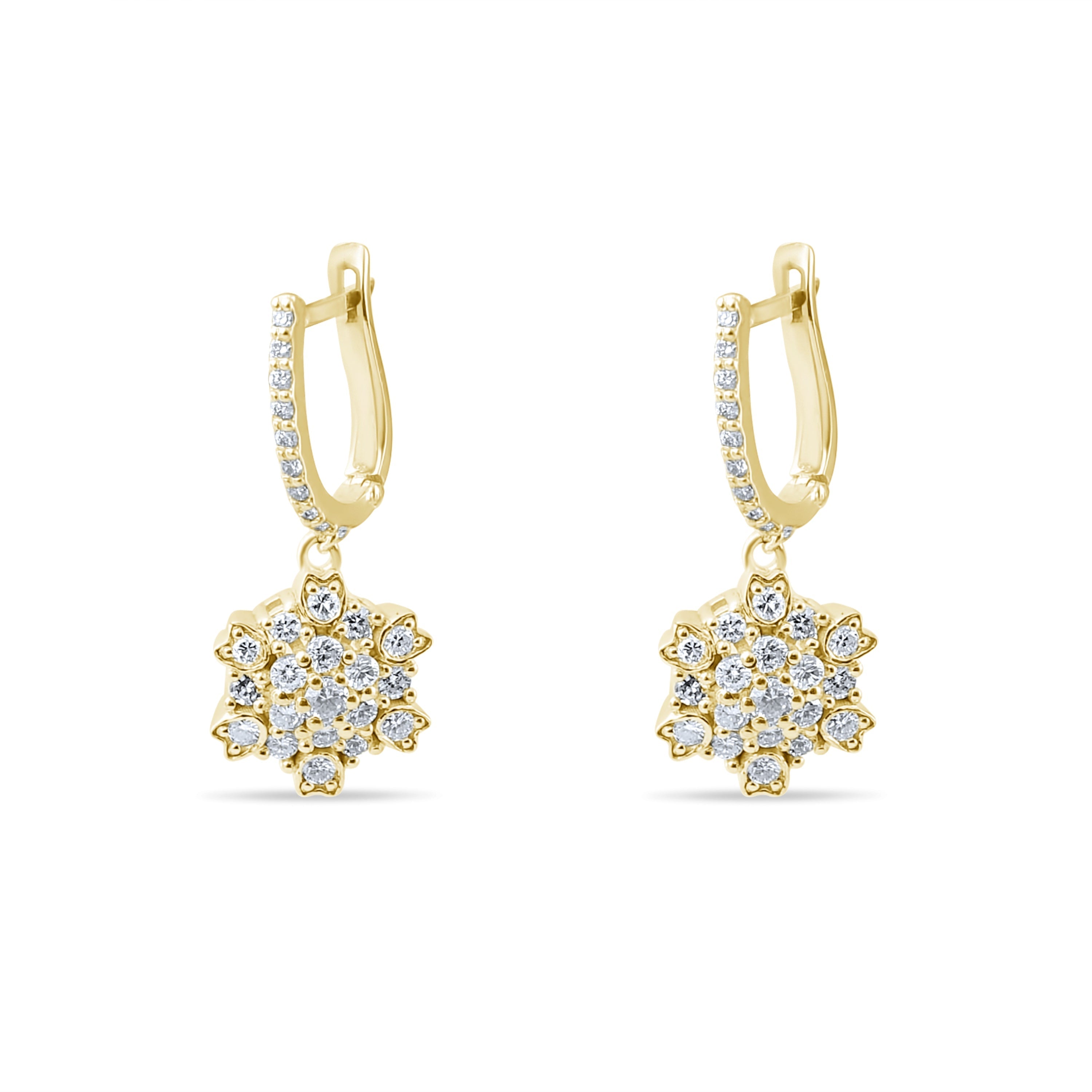 0.89 Carat Natural Diamond Earrings – Elegant Fine Jewelry Design - Gold Stone Diamond