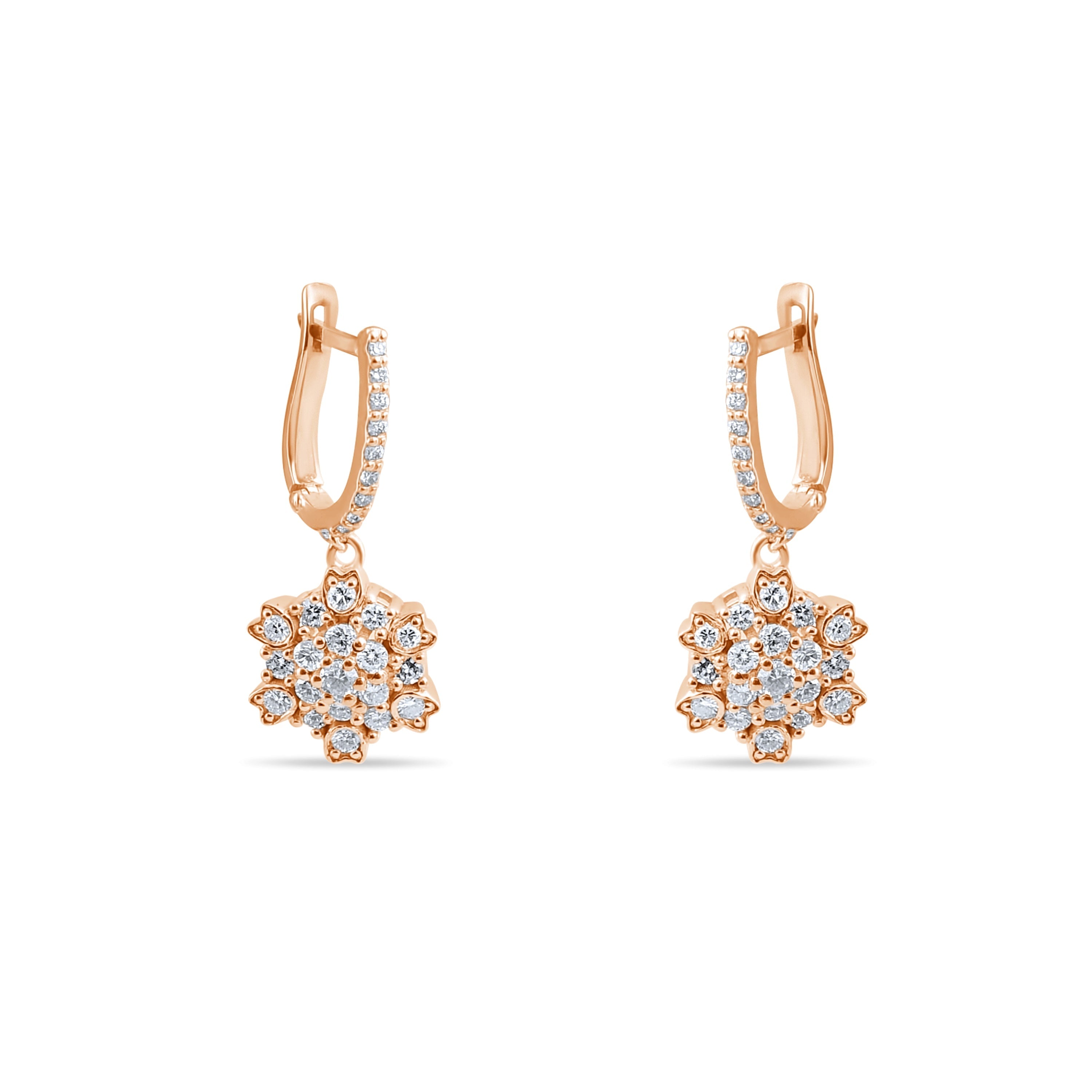 0.89 Carat Natural Diamond Earrings – Elegant Fine Jewelry Design - Gold Stone Diamond