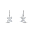 0.58 Carat Baguette Diamond Floral Earrings – Fine Jewelry Design - Gold Stone Diamond