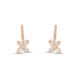 0.58 Carat Baguette Diamond Floral Earrings – Fine Jewelry Design - Gold Stone Diamond