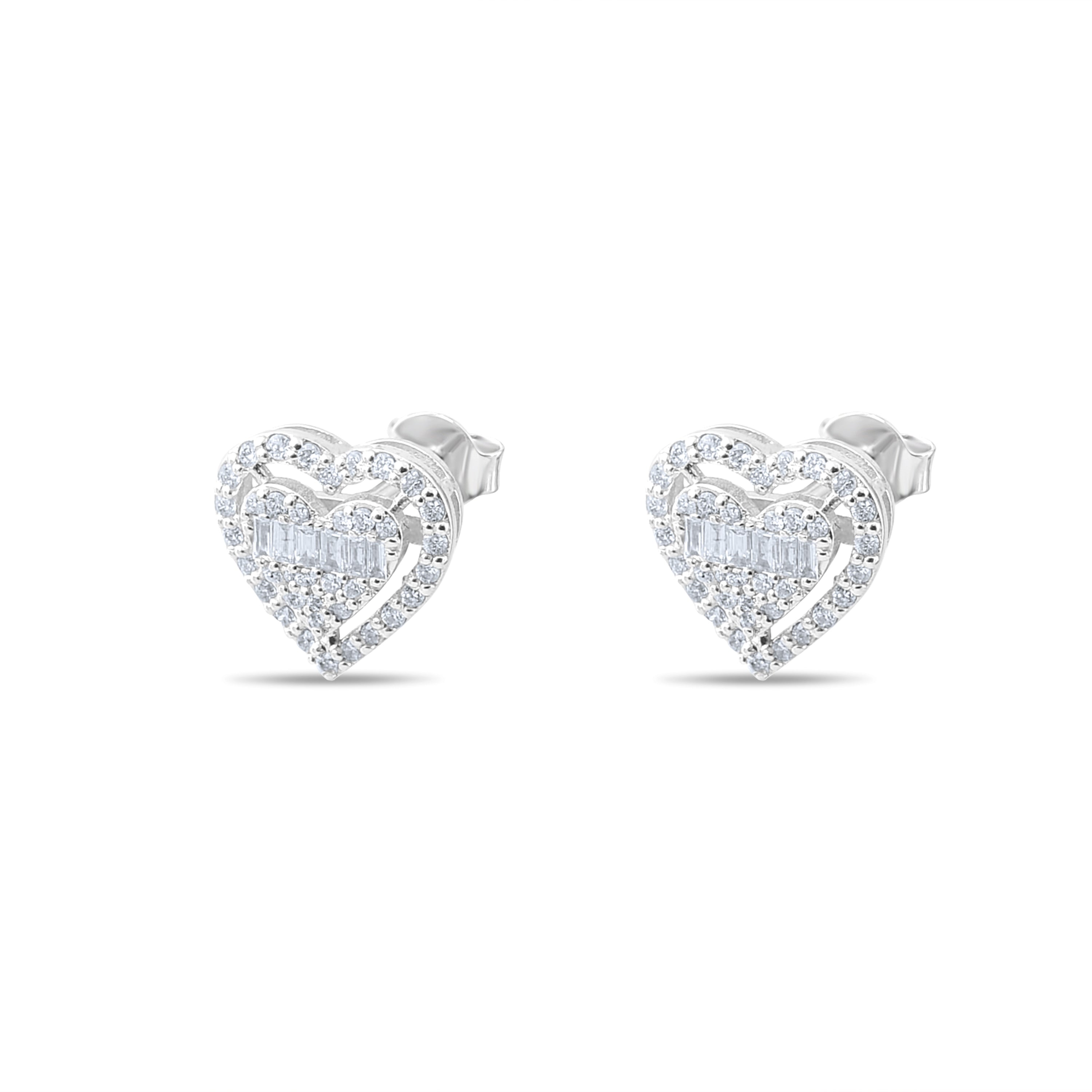 0.23 Carat Baguette Diamond Floral Earrings – Fine Jewelry Design - Gold Stone Diamond