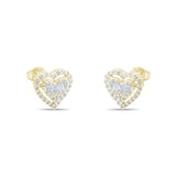 0.23 Carat Baguette Diamond Floral Earrings – Fine Jewelry Design - Gold Stone Diamond