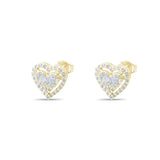 0.23 Carat Baguette Diamond Floral Earrings – Fine Jewelry Design - Gold Stone Diamond