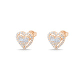 0.23 Carat Baguette Diamond Floral Earrings – Fine Jewelry Design - Gold Stone Diamond