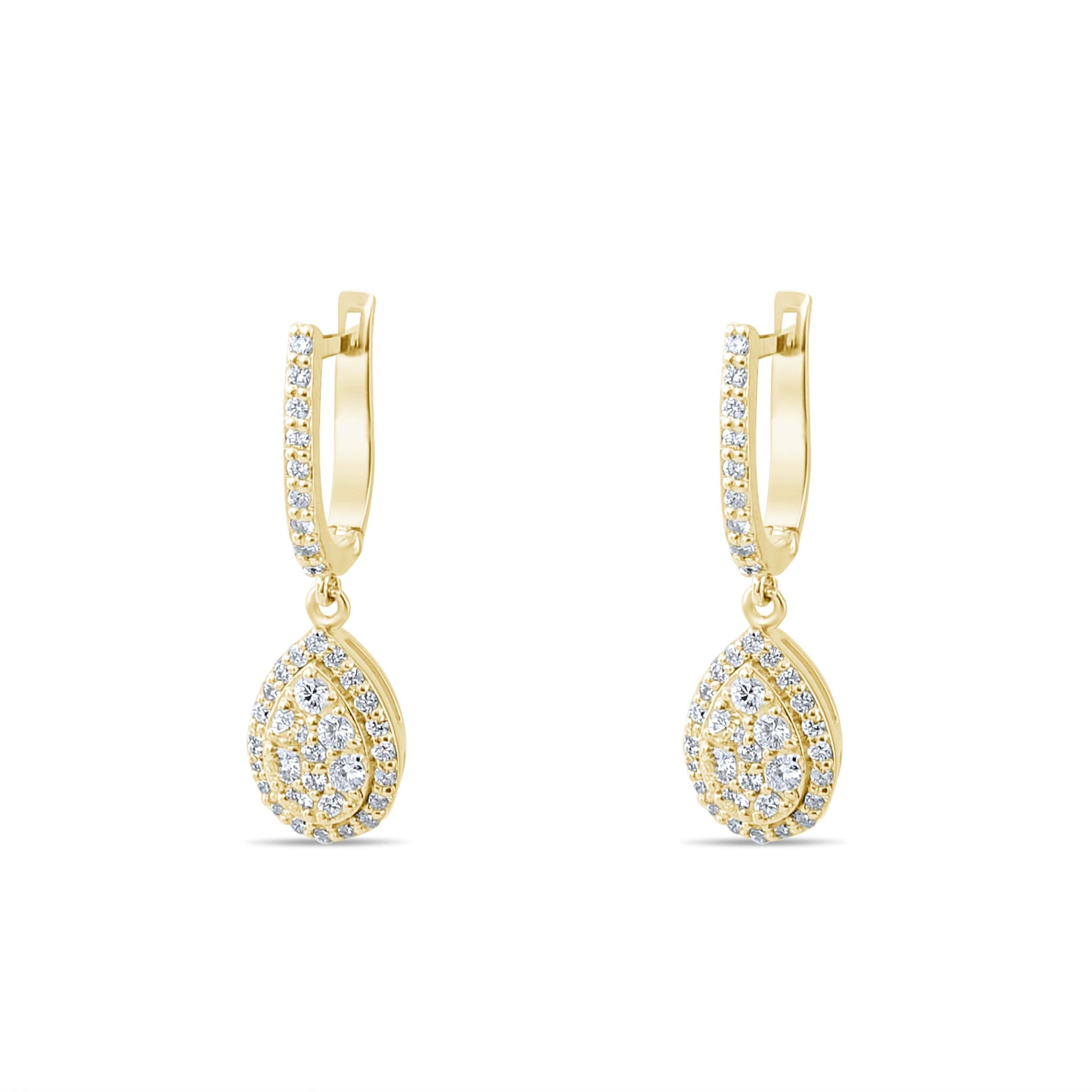 0.65 Carat Natural Diamond Drop Earrings – Elegant Fine Jewelry Design - Gold Stone Diamond