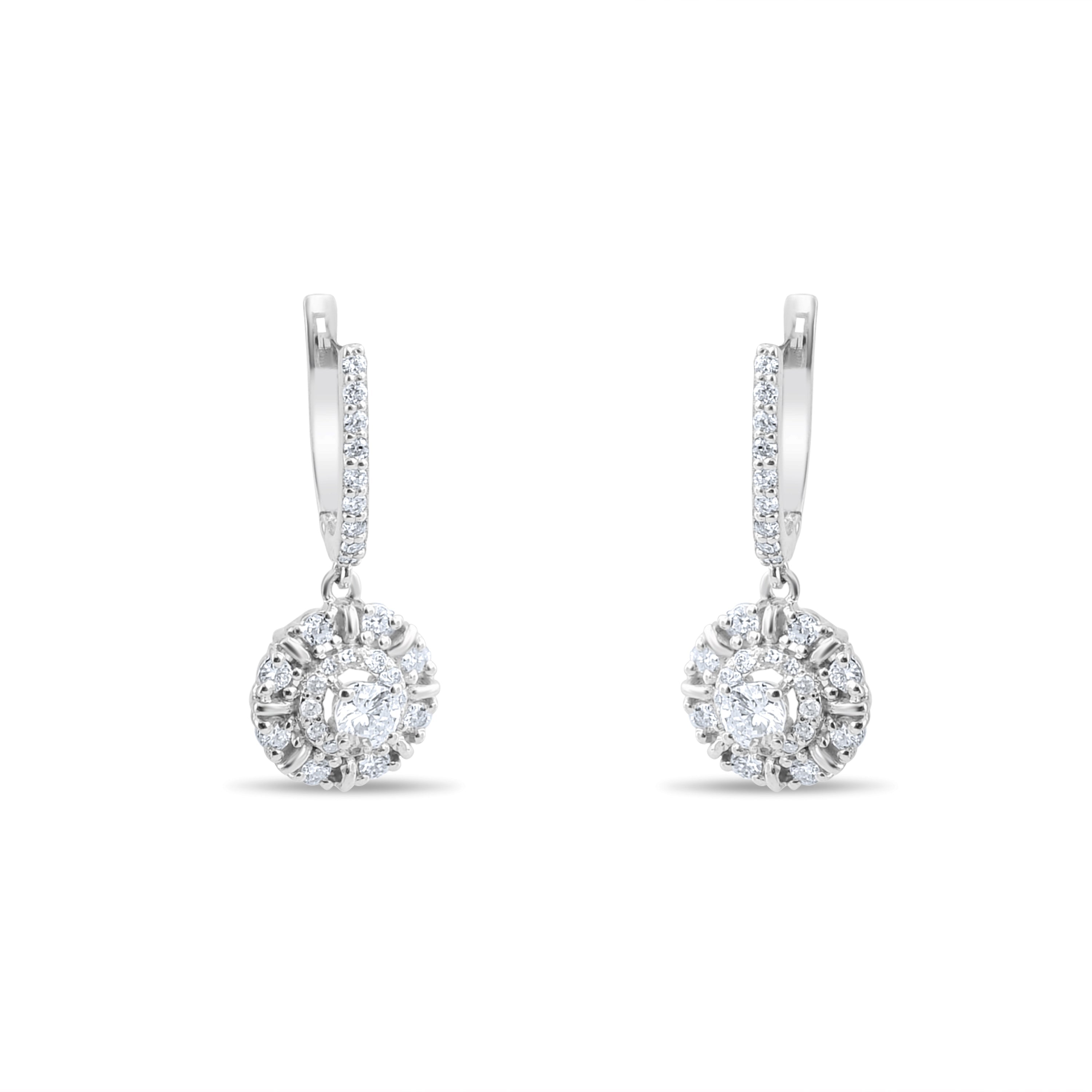0.89 Carat Natural Diamond Earrings – Elegant Fine Jewelry Design - Gold Stone Diamond