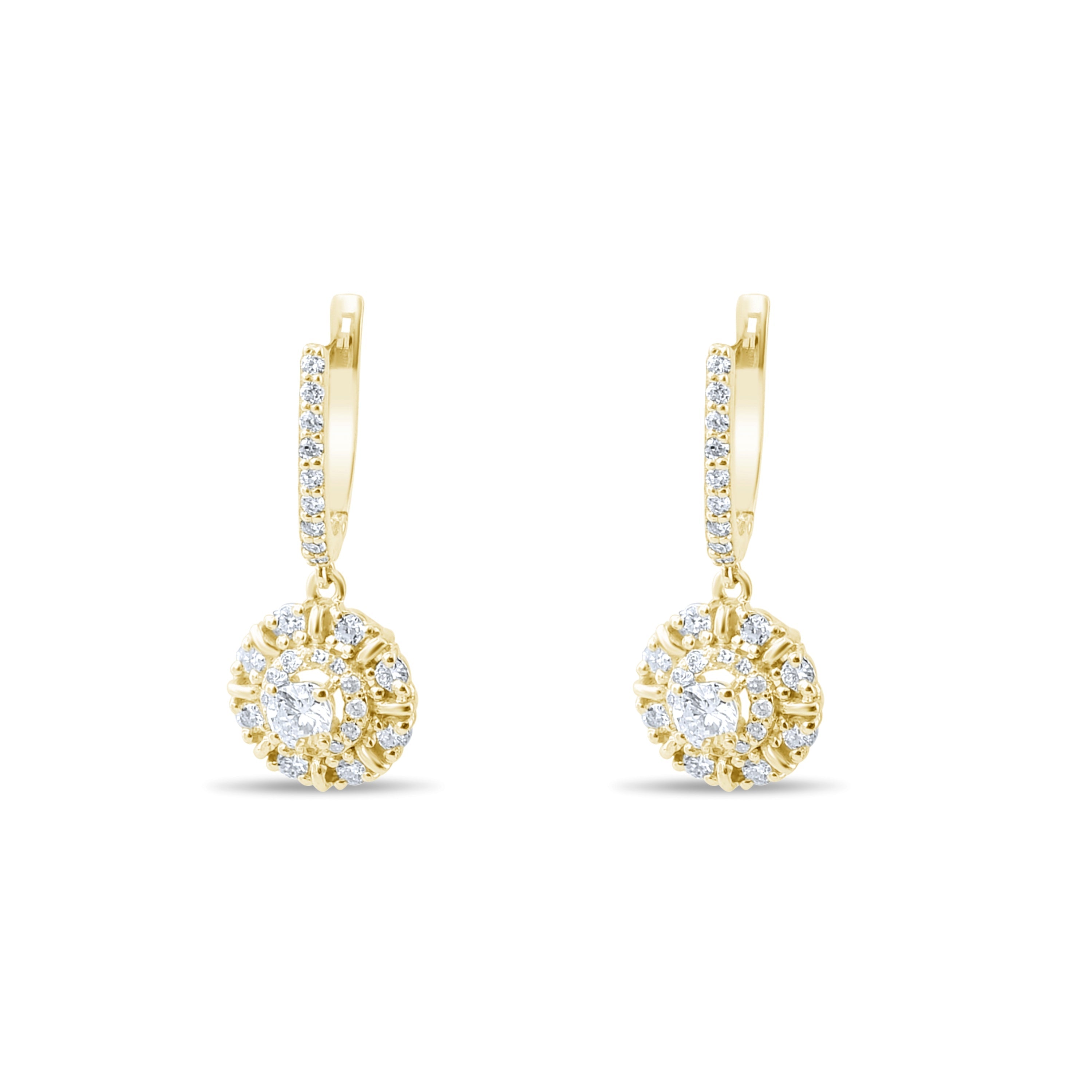 0.89 Carat Natural Diamond Earrings – Elegant Fine Jewelry Design - Gold Stone Diamond