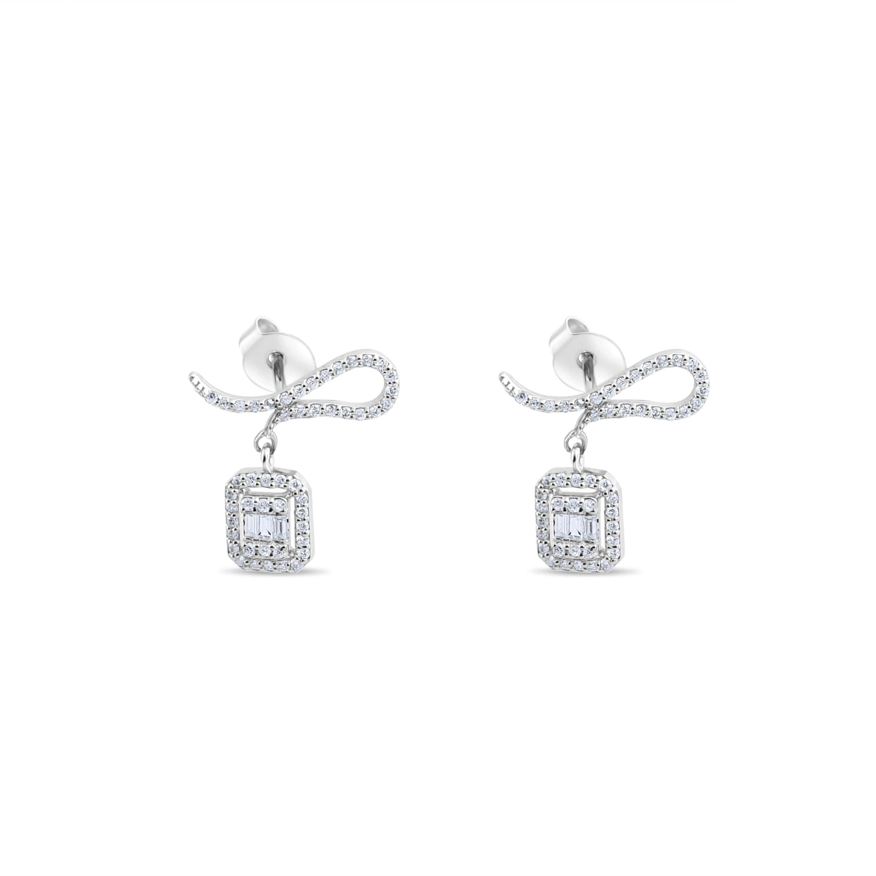 0.58 Carat Baguette Diamond Earrings – Elegant Fine Jewelry Design - Gold Stone Diamond