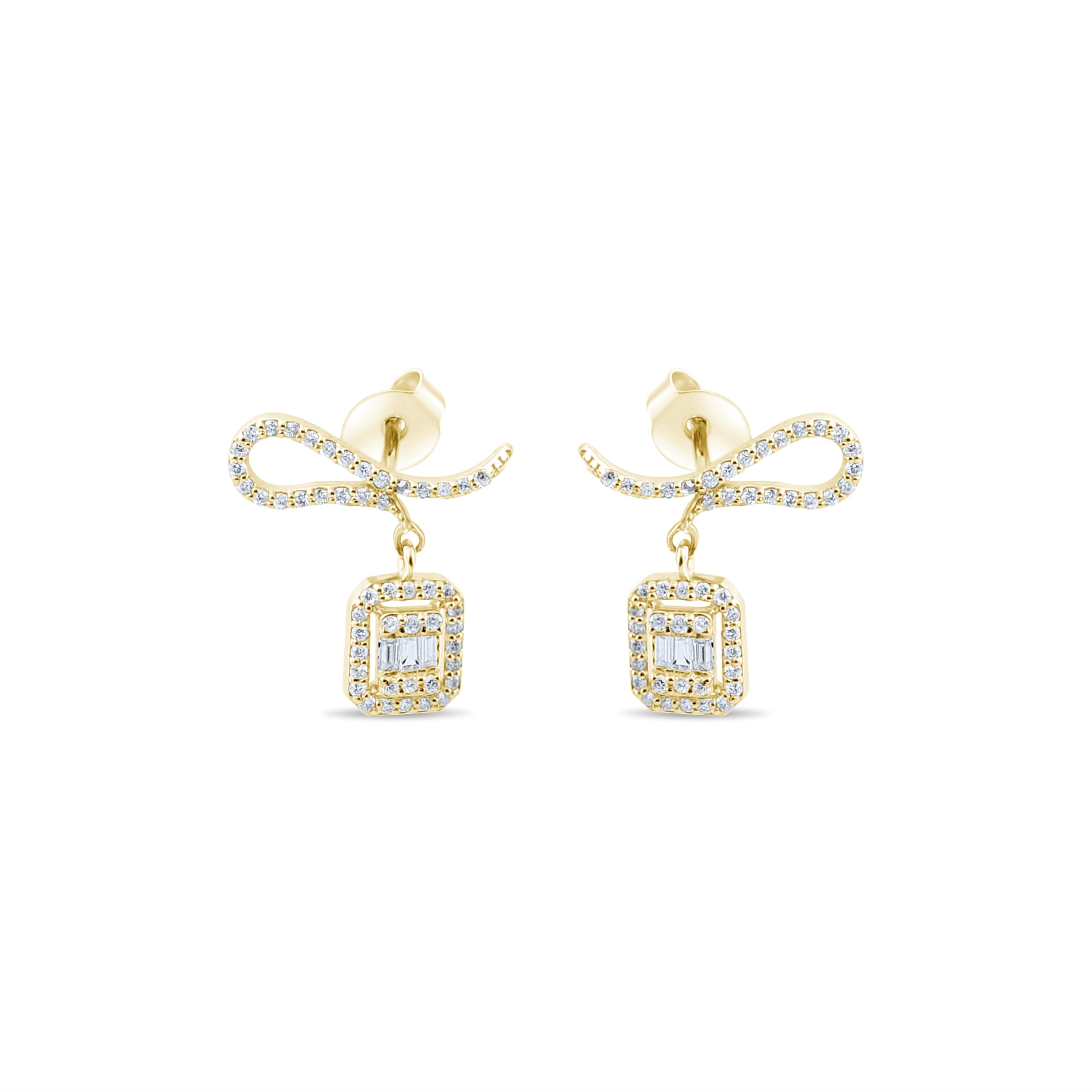 0.58 Carat Baguette Diamond Earrings – Elegant Fine Jewelry Design - Gold Stone Diamond