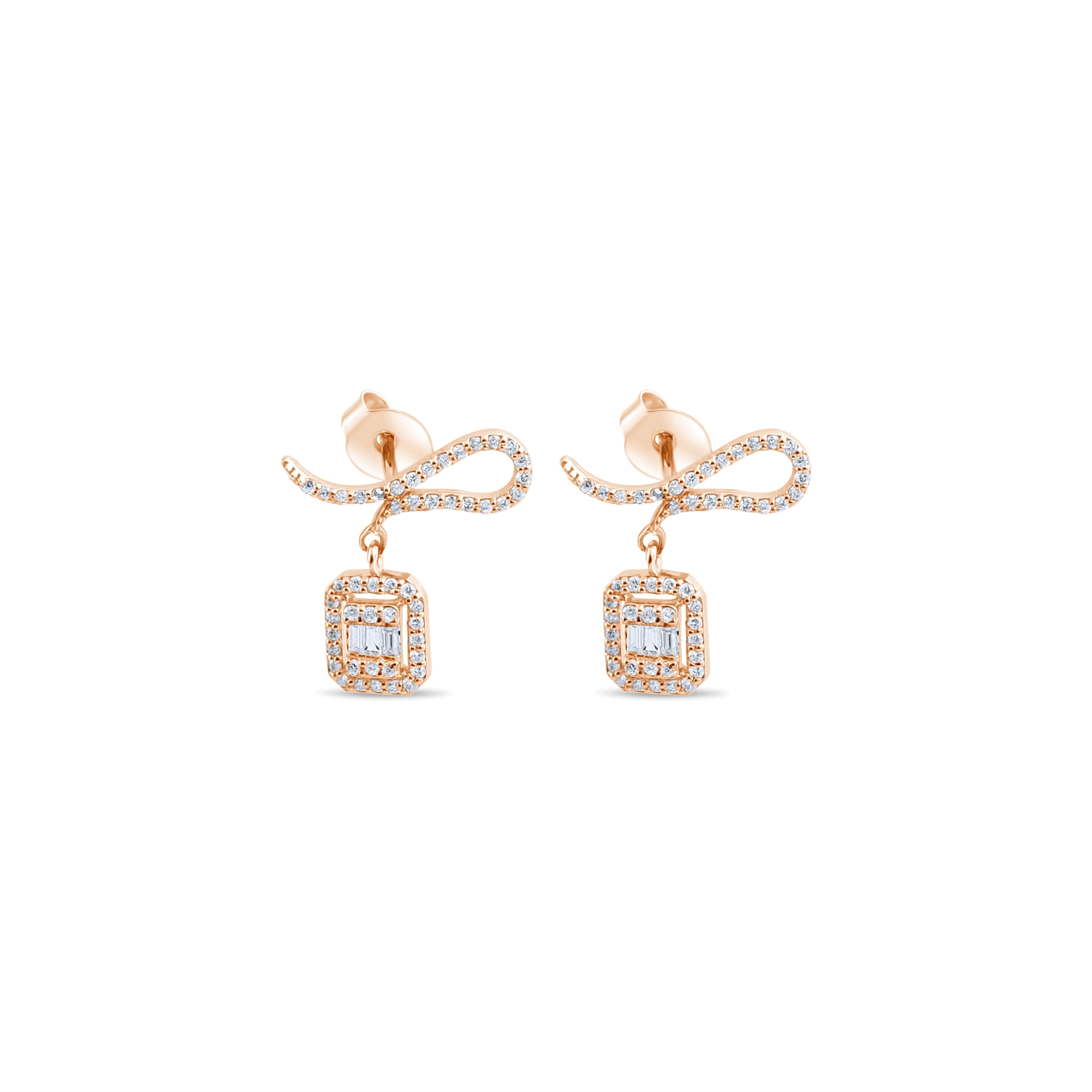 0.58 Carat Baguette Diamond Earrings – Elegant Fine Jewelry Design - Gold Stone Diamond