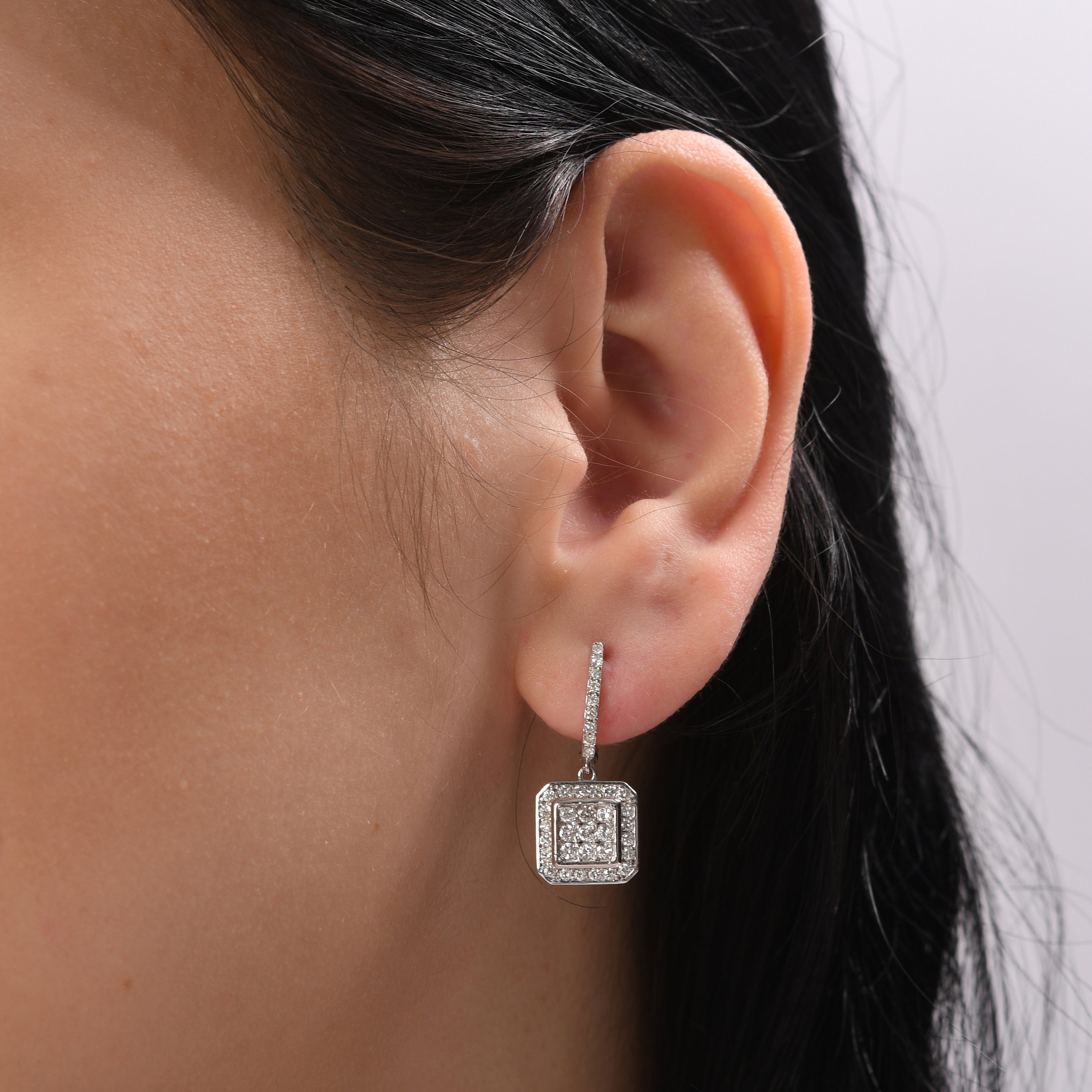 1.12 Carat Natural Diamond Earrings – Elegant Fine Jewelry Design - Gold Stone Diamond