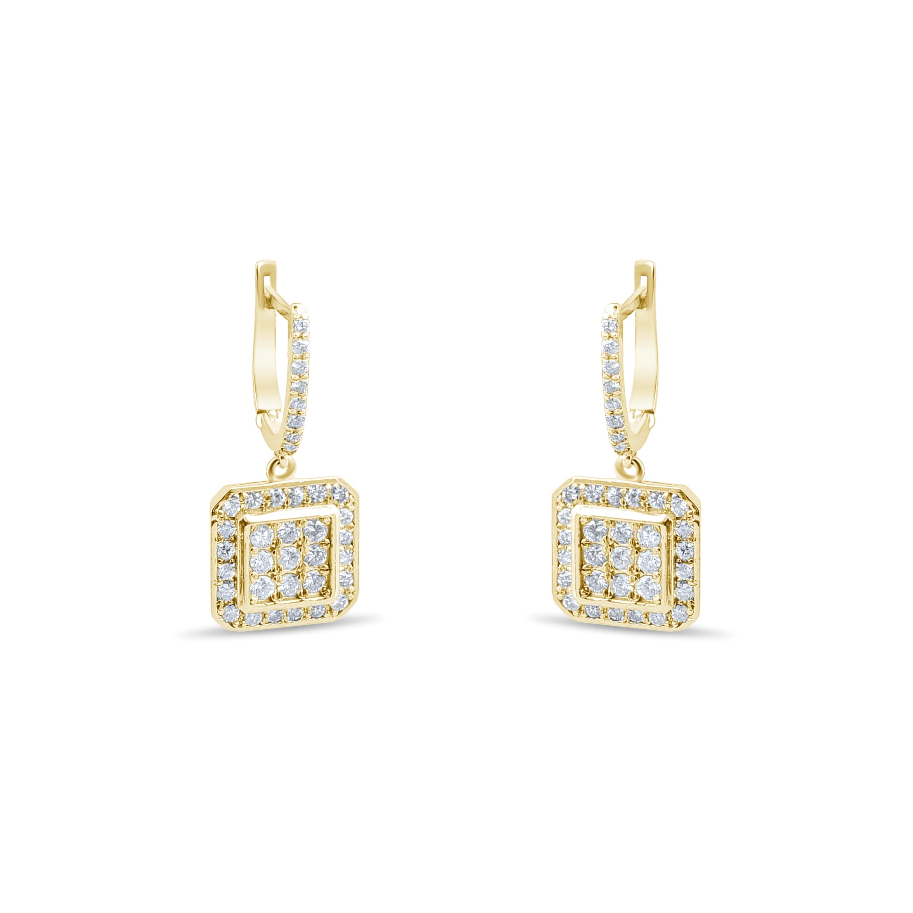 1.12 Carat Natural Diamond Earrings – Elegant Fine Jewelry Design - Gold Stone Diamond