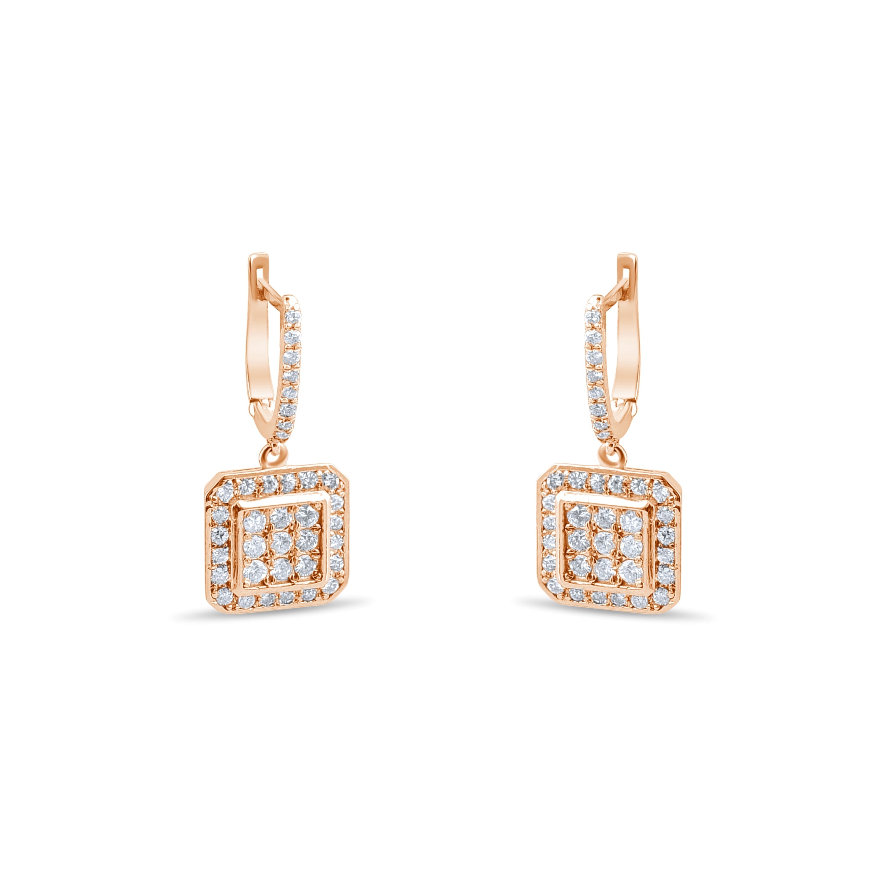 1.12 Carat Natural Diamond Earrings – Elegant Fine Jewelry Design - Gold Stone Diamond