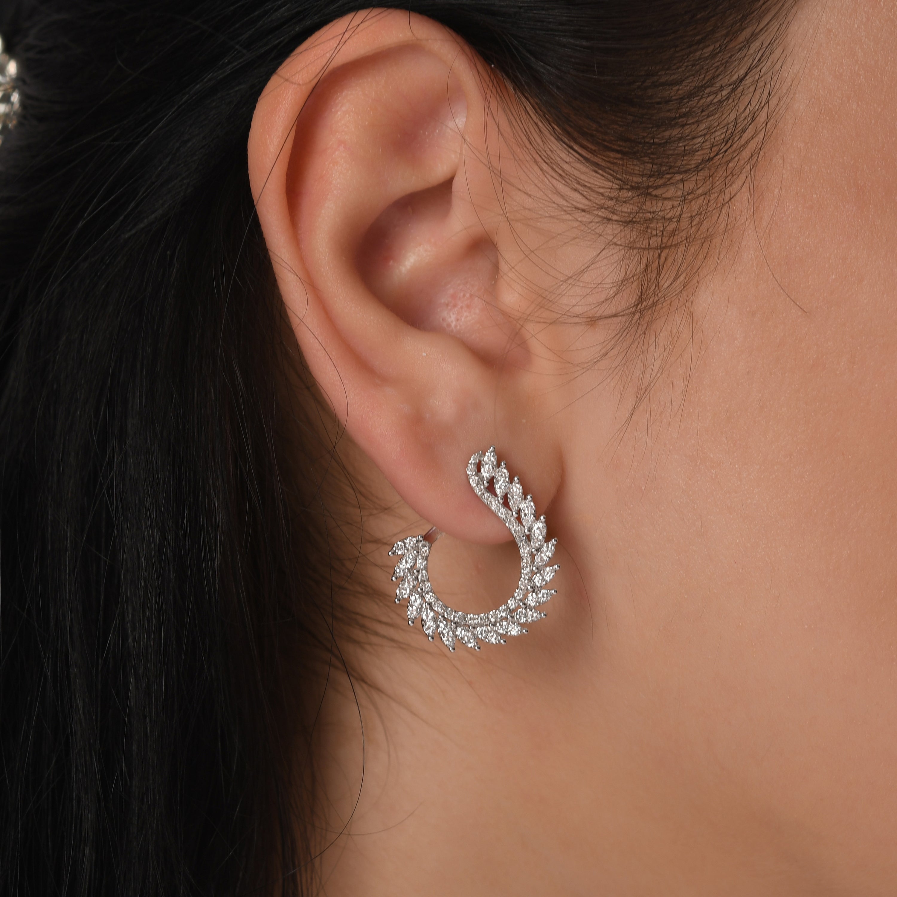 1.28 Carat Natural Diamond Earrings – Elegant Fine Jewelry Design - Gold Stone Diamond
