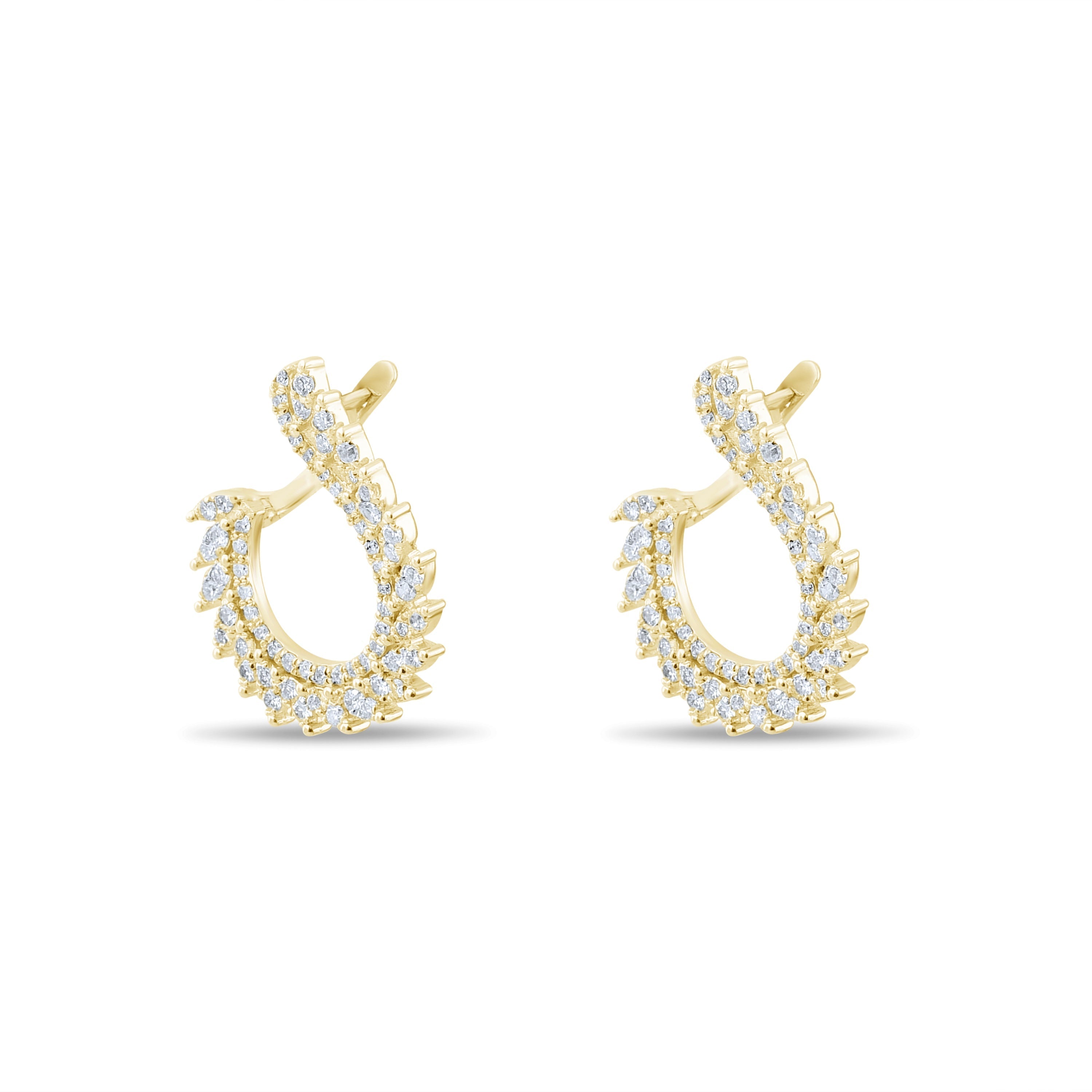 1.28 Carat Natural Diamond Earrings – Elegant Fine Jewelry Design - Gold Stone Diamond