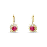8.36 Carat Natural Diamond and Ruby Earrings – Fine Jewelry Design - Gold Stone Diamond