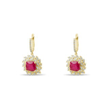 8.36 Carat Natural Diamond and Ruby Earrings – Fine Jewelry Design - Gold Stone Diamond
