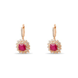 8.36 Carat Natural Diamond and Ruby Earrings – Fine Jewelry Design - Gold Stone Diamond