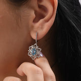 9.00 Carat Natural Diamond and Blue Topaz Earrings – Fine Jewelry Design - Gold Stone Diamond