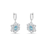 9.00 Carat Natural Diamond and Blue Topaz Earrings – Fine Jewelry Design - Gold Stone Diamond