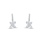 0.76 Carat Baguette Diamond Floral Earrings – Fine Jewelry Design - Gold Stone Diamond