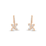 0.76 Carat Baguette Diamond Floral Earrings – Fine Jewelry Design - Gold Stone Diamond