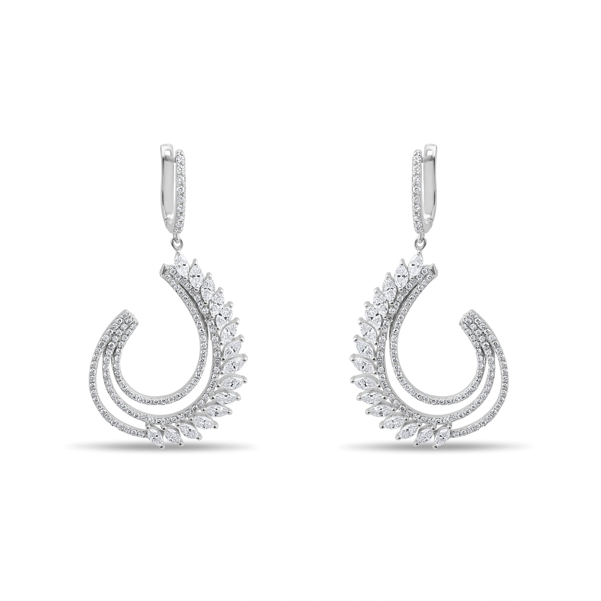 1.44 Carat Marquise Diamond Earrings – Elegant Fine Jewelry Design - Gold Stone Diamond