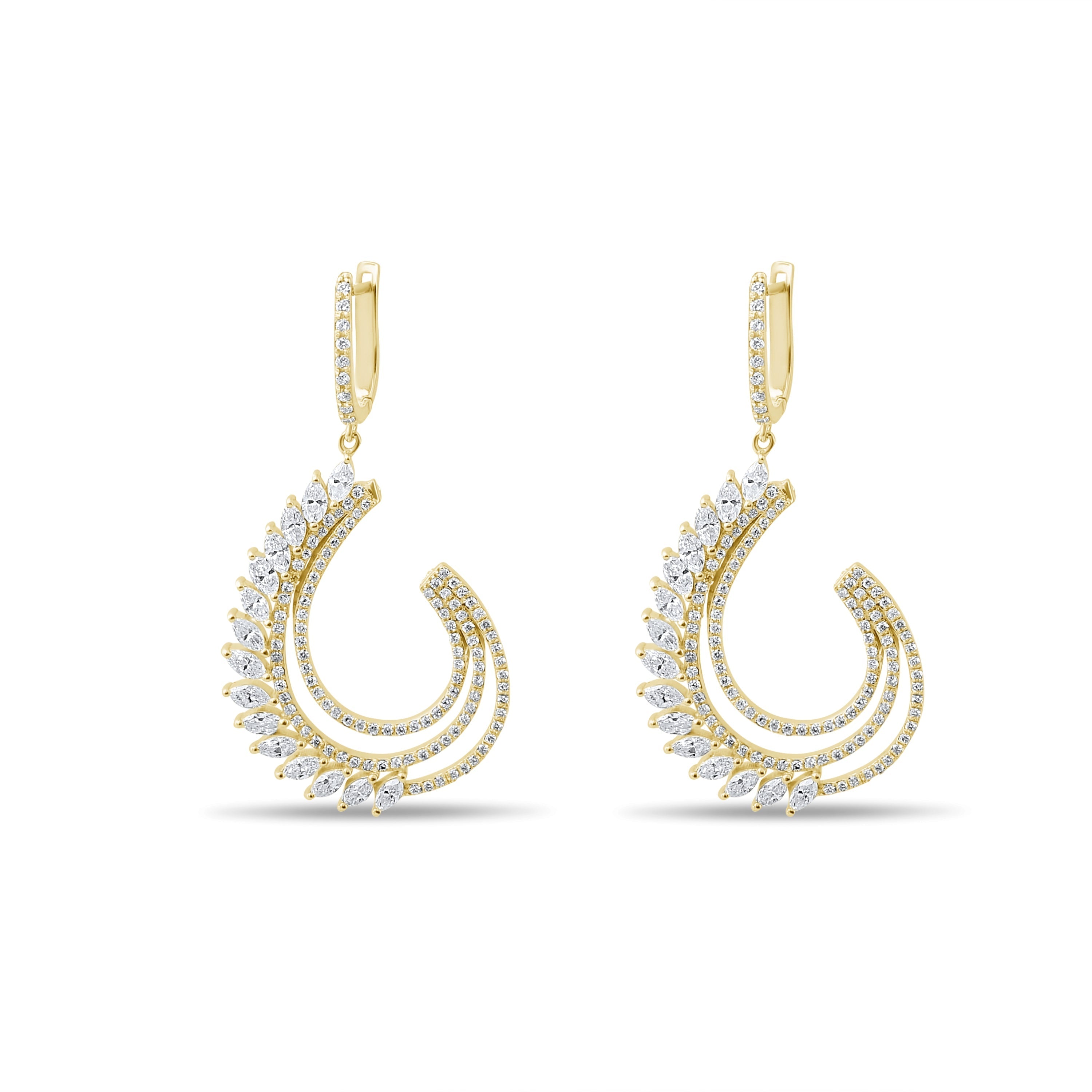 1.44 Carat Marquise Diamond Earrings – Elegant Fine Jewelry Design - Gold Stone Diamond